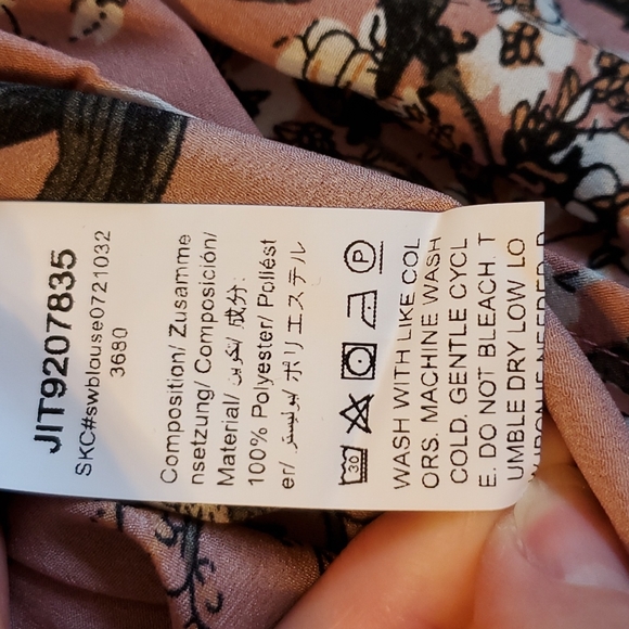 Kara and Kate blush floral print chiffon long sleeved blouse XXL - Picture 9 of 12